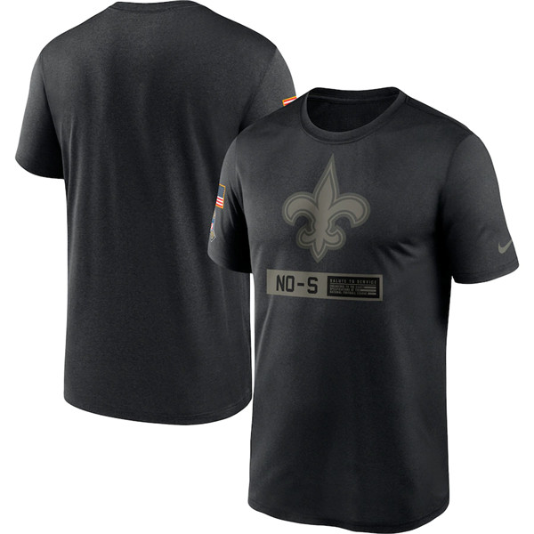 Men's New Orleans Saints Black Salute To Service Performance T-Shirt 2020